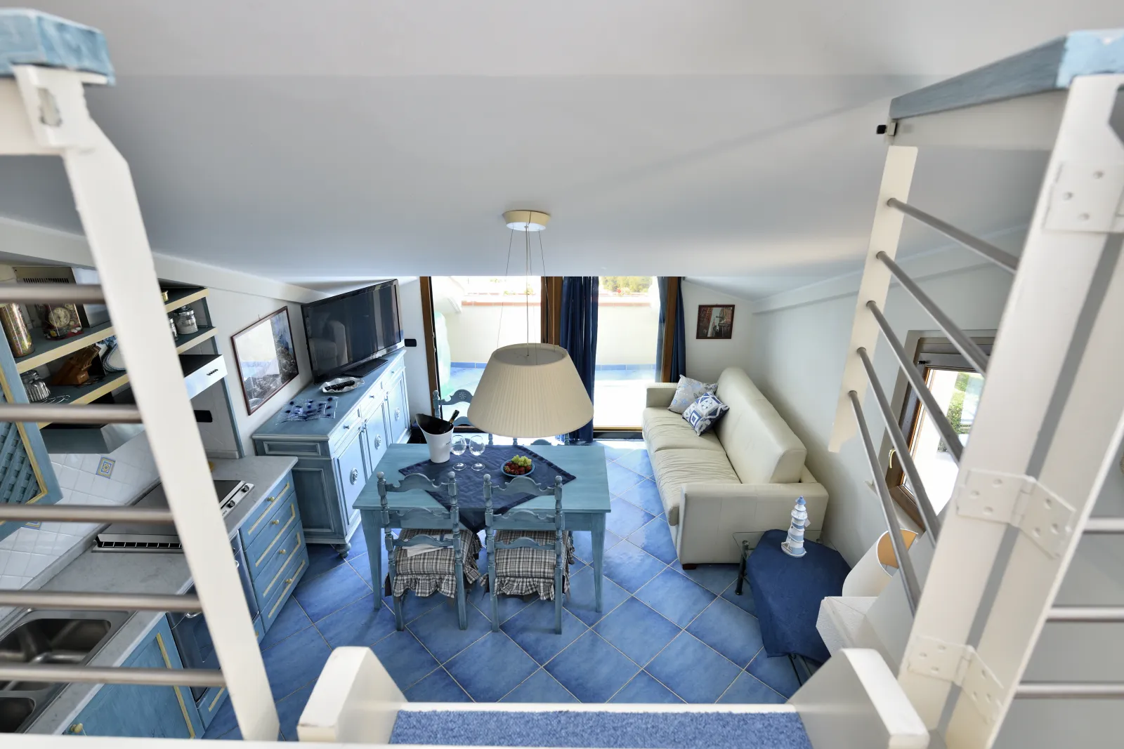 Vista dall'alto del soggiorno